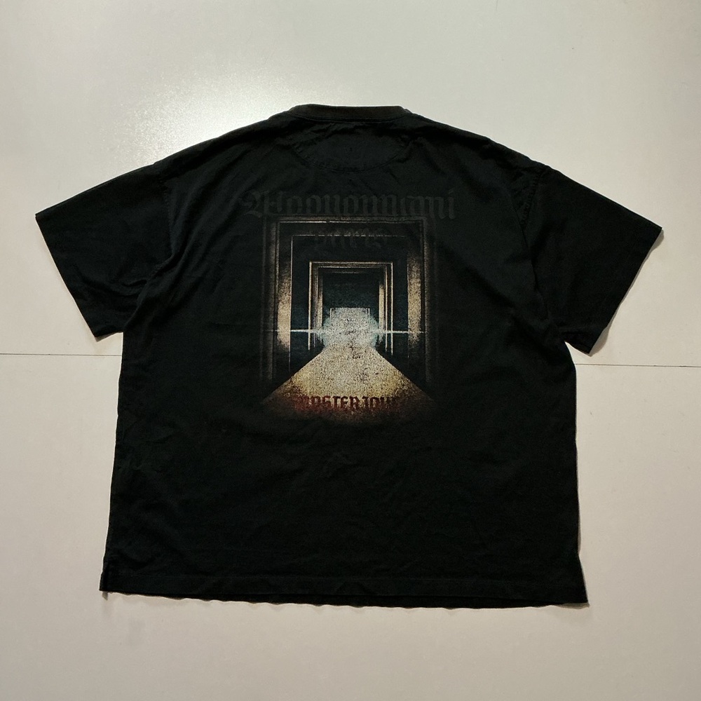 Wooyoungmi Paris Mysterious Black Graphic Crewneck Short Sleeve T-Shirt